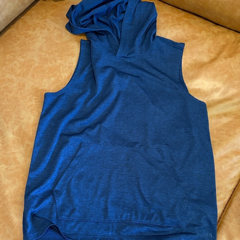 Boys DSG Navy Textured Sleeveless Hooded Tank top  - Size Large (14/16)